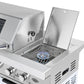 Rockpool White 6B + 23” Kamado Smoker : Designer Outdoor Kitchen BBQ Package Inc Wok Burner, Fridge, Sink, Rotisserie & BBQ Covers.