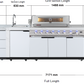 Rockpool White 6B + 23” Kamado Smoker : Designer Outdoor Kitchen BBQ Package Inc Wok Burner, Fridge, Sink, Rotisserie & BBQ Covers.