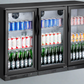 318L 3-Door Commercial Wine Bar Fridge Chiller Can Cooler Mini Freezer in Black