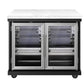 Grill King Element 4B High Grade 304 SS Outdoor BBQ Kitchen + White Stone Bench, Fridge & Sink