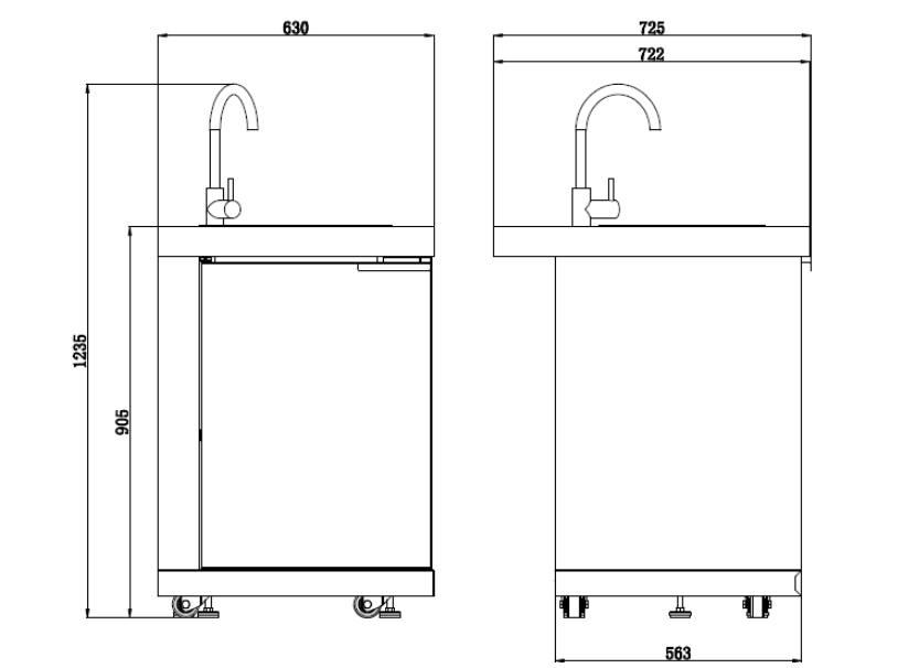 Rockpool Black XL 6B + Wok : Designer Outdoor Kitchen BBQ Package With Fridge, Sink, Rotisserie & BBQ Covers.