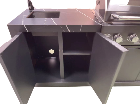 Rockpool Black XL 4B Outdoor Kitchen BBQ Package Black Stone + Black Doors