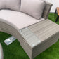 KABUL HALF MOON SOFA SET Aluminium Outdoor Lounge Setting — Black or White