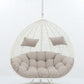 ARI Outdoor Hanging Egg Chair White - Outdoor Patio Hanging Egg Chair with Cushion and Metal Stand. Frame: steel, powder coated. Round Wicker woven