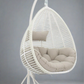 ARI Outdoor Hanging Egg Chair White - Outdoor Patio Hanging Egg Chair with Cushion and Metal Stand. Frame: steel, powder coated. Round Wicker woven