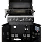 Grill King Element 4B High Grade 304 SS Outdoor BBQ Kitchen + White Stone Bench, Fridge & Sink